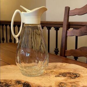 Vintage Glass Syrup / Cream Pitcher